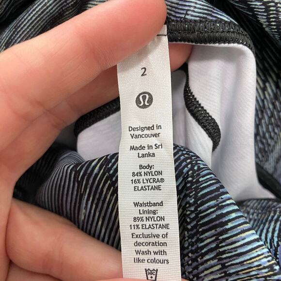 NEW Lululemon Blue Print Fast & Free Leggings Size 2 - Picture 4 of 6